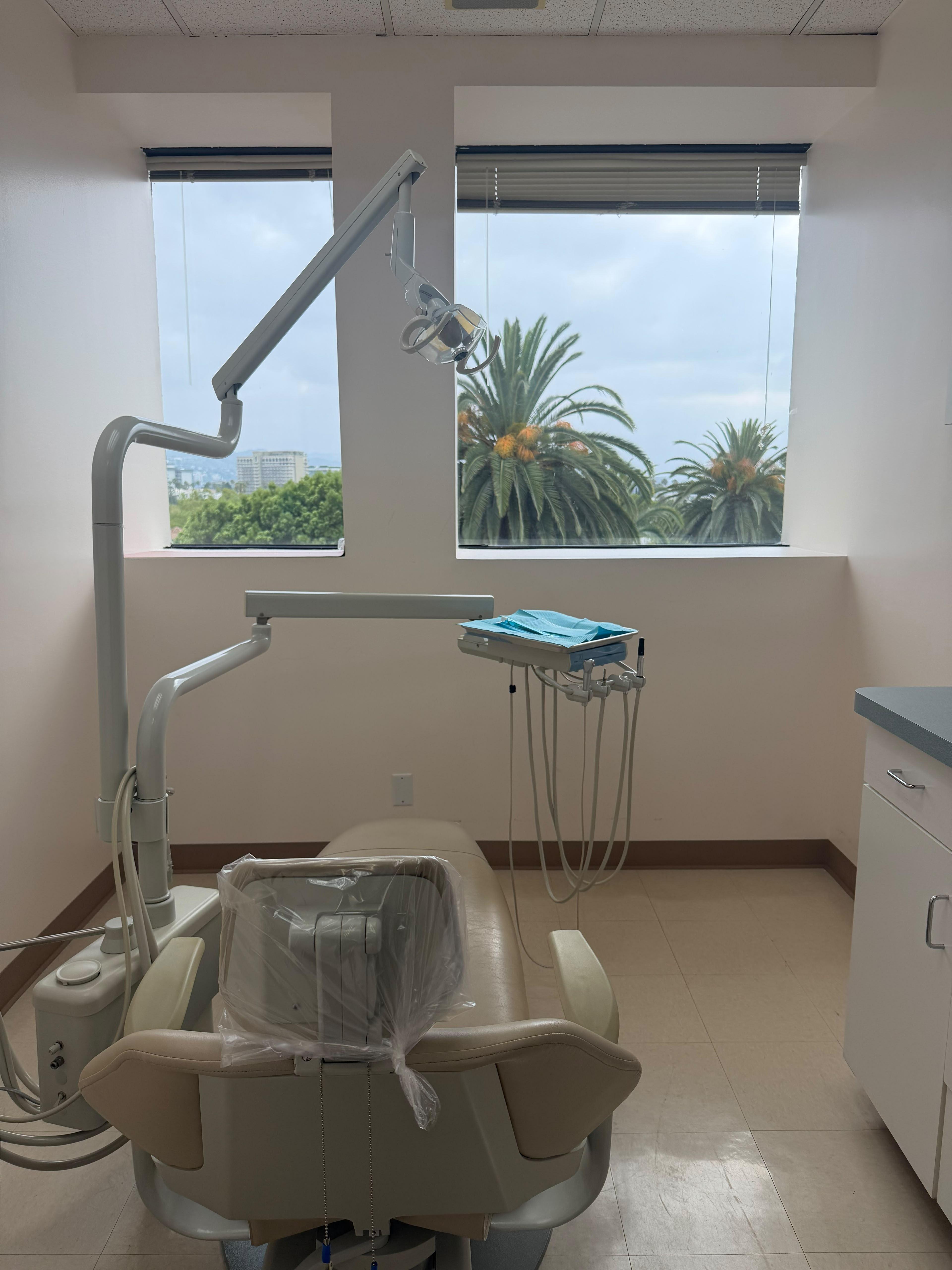 Treatment room with a view of the palms