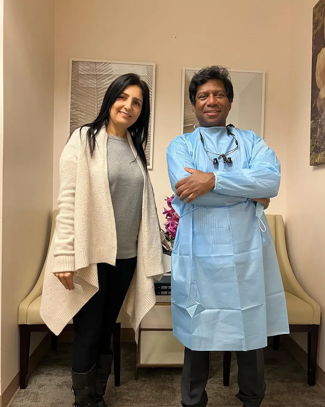 Dr. Khaled with his patient Odile after LANAP treatment
